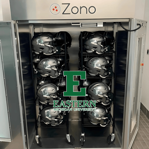 Eastern Michigan University's Ozono chamber installation showing real-world implementation in athletic facilities